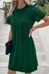 Contrast Lace Raglan Sleeve Pleated Detail Shift Dress